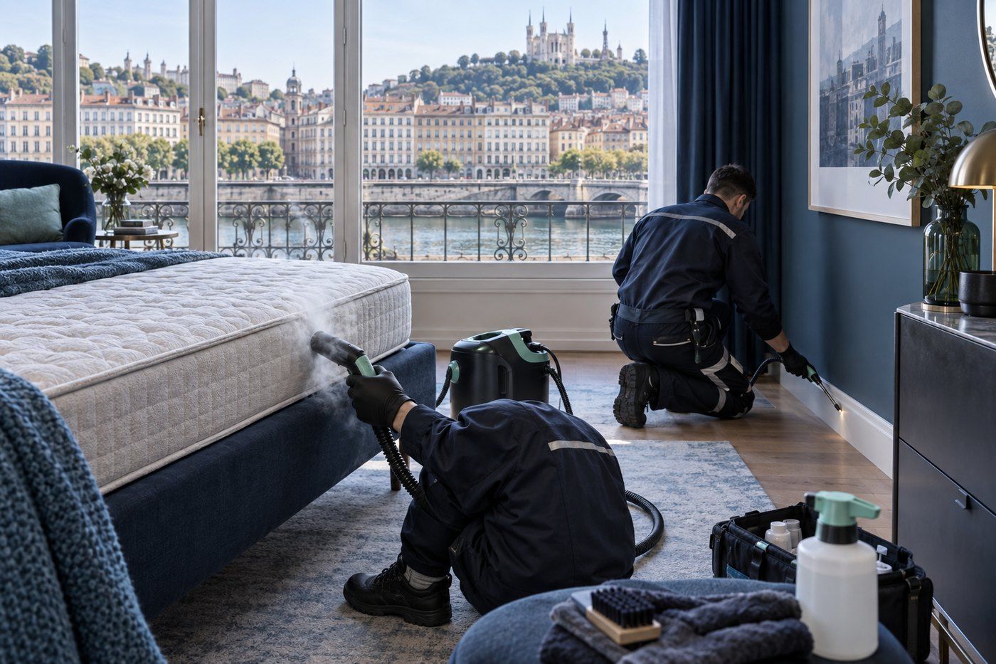 Étapes d'un traitement contre les punaises à Lyon