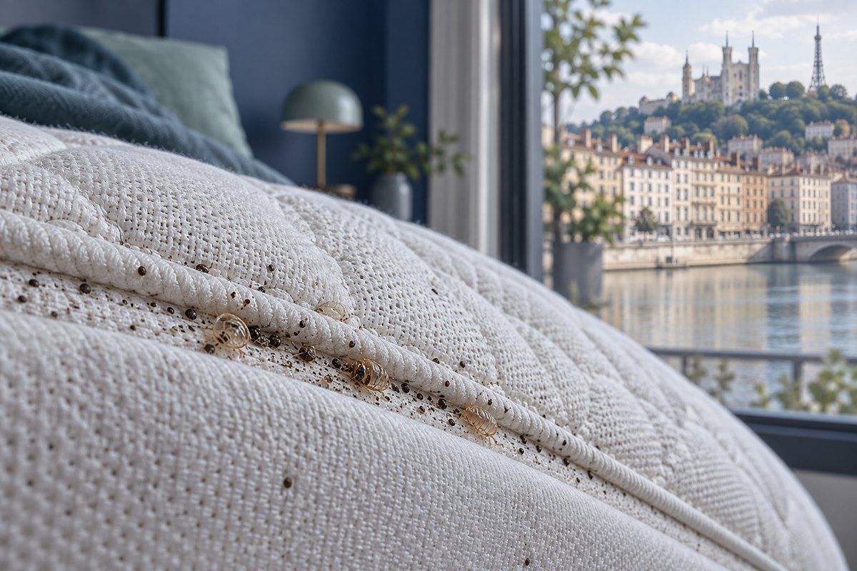Traces de nuisibles visibles le long d'une plinthe
