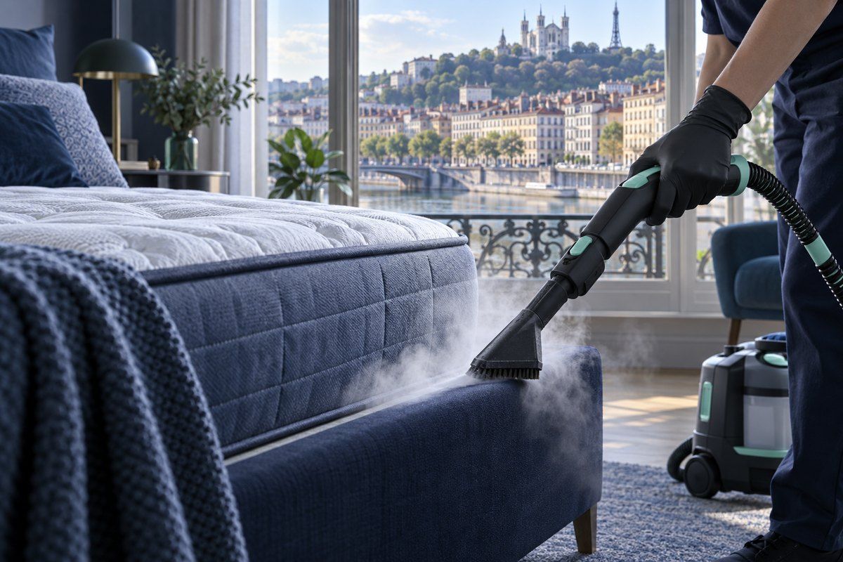 Application de vapeur sèche sur un matelas